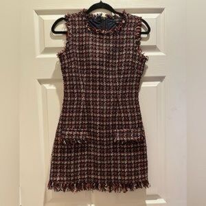 Vici Tweed Mini Dress - Red, Black, White